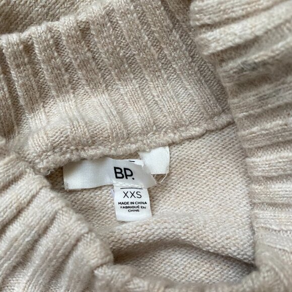 BP Women Long Sleeve Sweater Dress BNWOT Sz 2XSmall Beige Mock Neck New - Picture 5 of 7